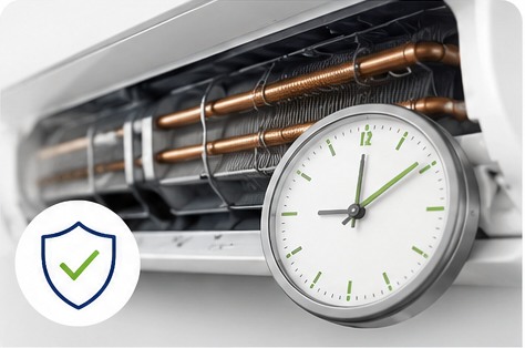 Gepflegte Klimaanlagentechnik als Symbol für eine längere Lebensdauer